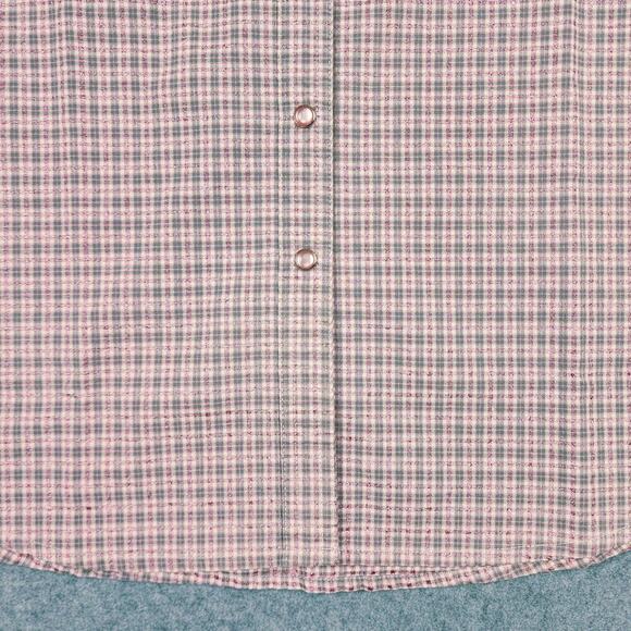 Wrangler Women's Sleeveless Shirt Pearl Snap Pink Plaid Button Up 2 Pockets XL - Picture 4 of 8